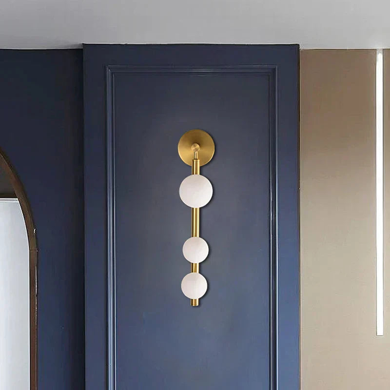 Mienel Lunara | Spherical Warm LED Wall Sconce Black Metal Frame